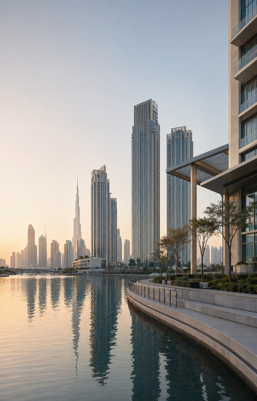 Bright Dubai Creek residential architecture for ready-property advisory