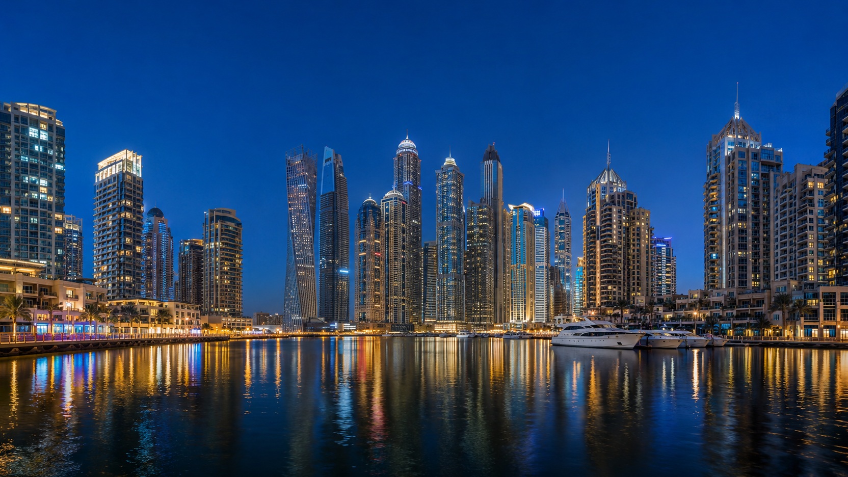 Dubai Marina towers and commercial skyline for income-property advisory
